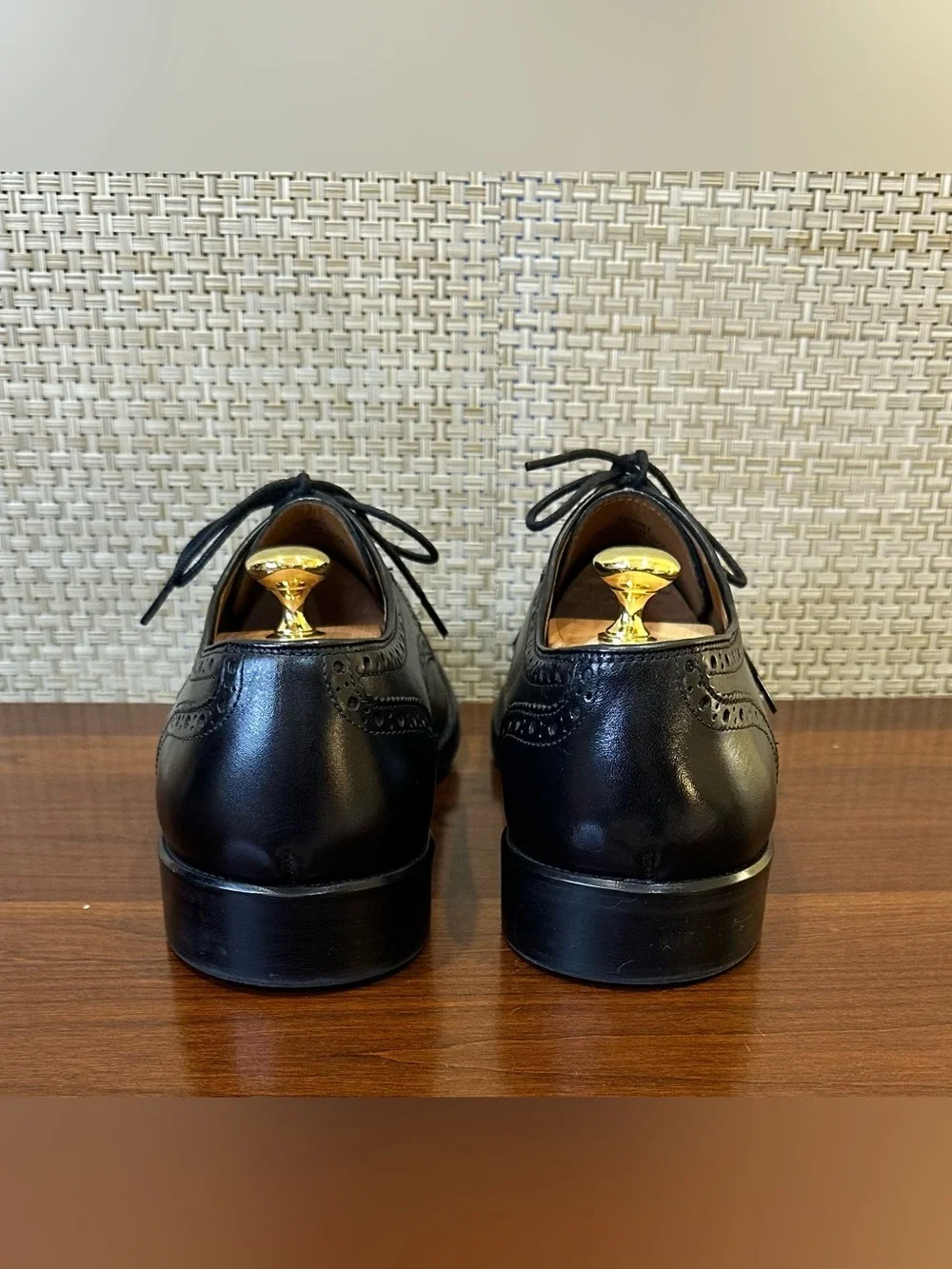 🌟HP🌟Johnston & Murphy Henrick Black Leather Dress Derby's Size 11.5 M